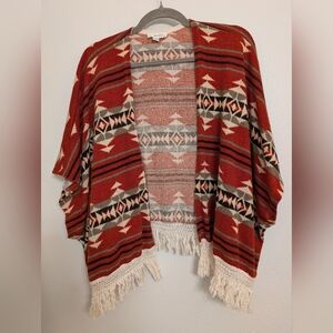 Mauve Aztec print blanket sweater